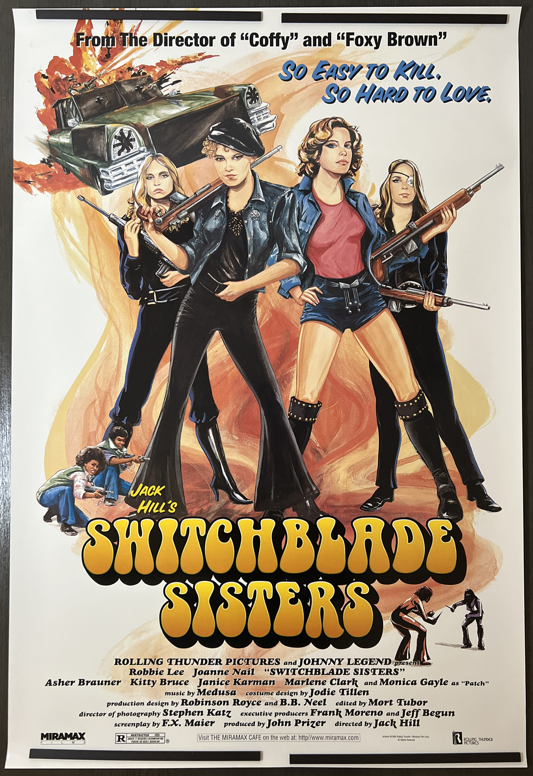 SWITCHBLADE SISTERS Original US Movie Film D/S Poster, 1996 RERELEASE, JACK HILL
