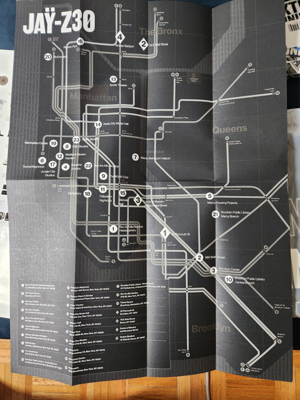Jay-Z30 Pop-Up Bundle: NYC Subway Map, Clothing Menu & MORE *SHIPS TO YOU TODAY*
