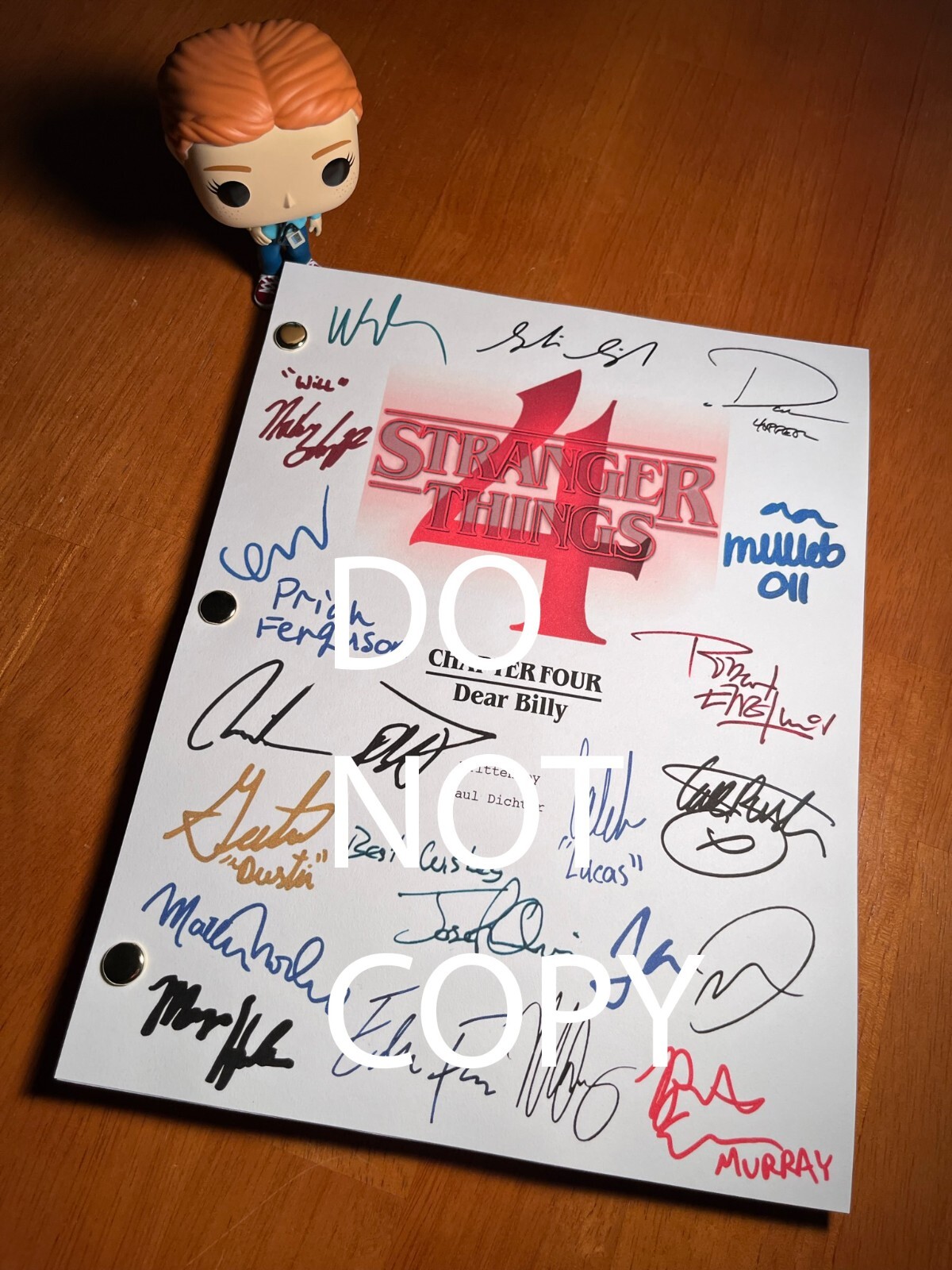 Stranger Things 4 Script Cast-Signed- Dear Billy- Autograph Reprints