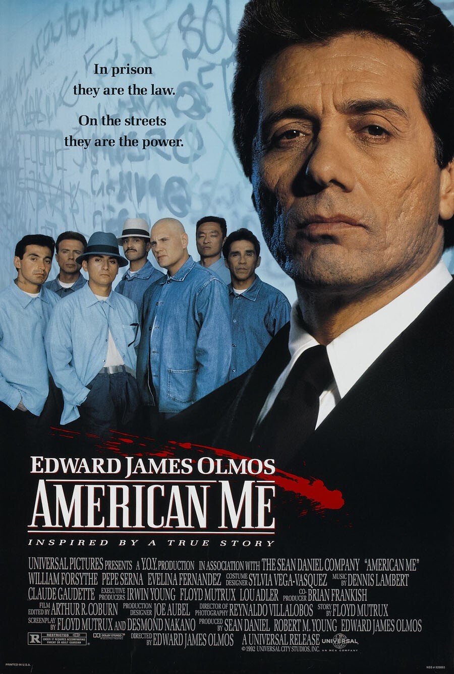 AMERICAN ME MOVIE POSTER 1 Sided RARE ORIGINAL VF 27×40 EDWARD JAMES OLMOS