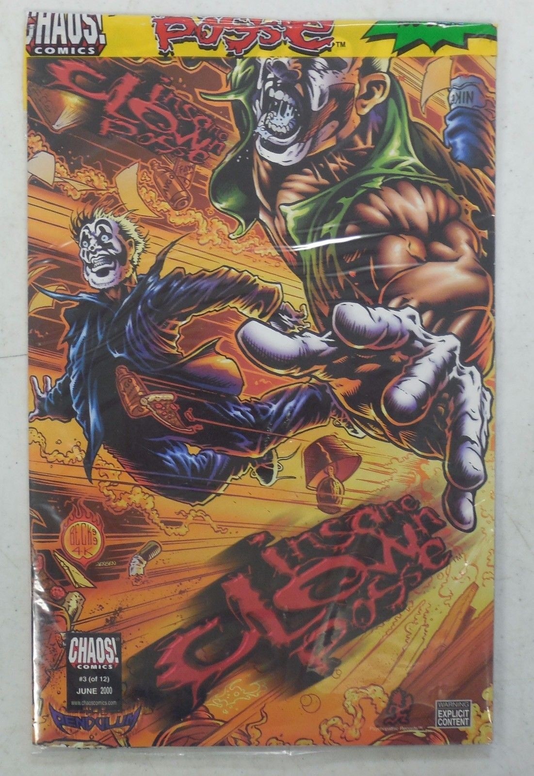 INSANE CLOWN POSSE Comic # 3 Explicit Content Sealed/Bagged with CD ~ CHAOS