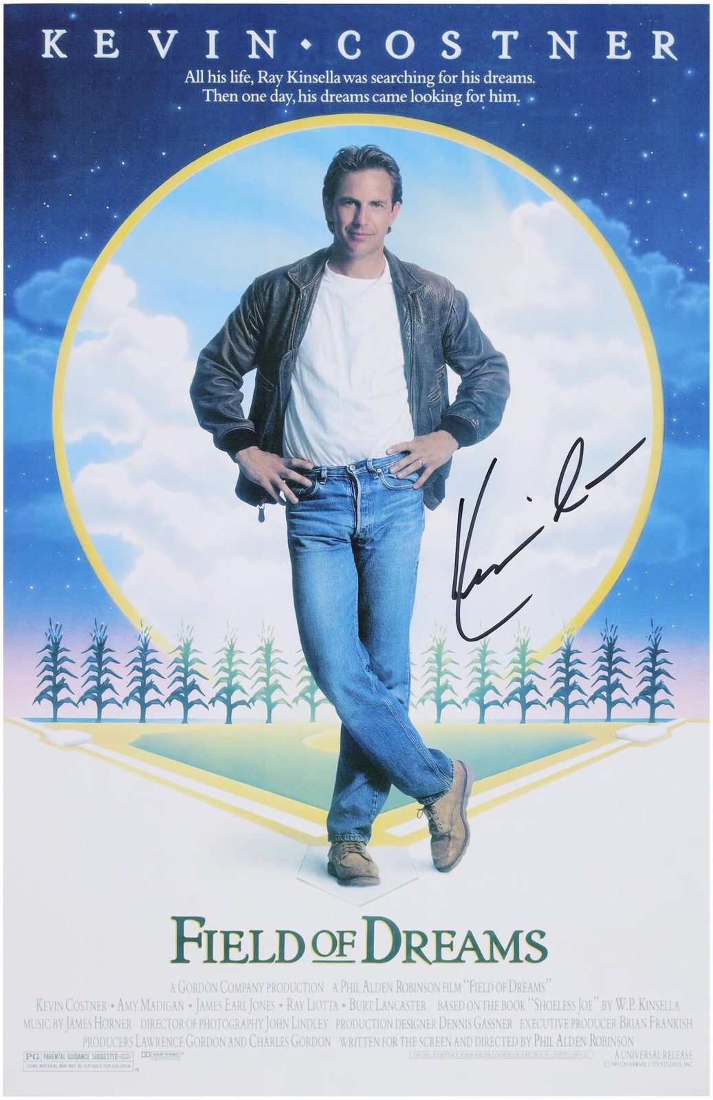 Kevin Costner Field of Dreams Autographed 11″ x 17″ Movie Poster