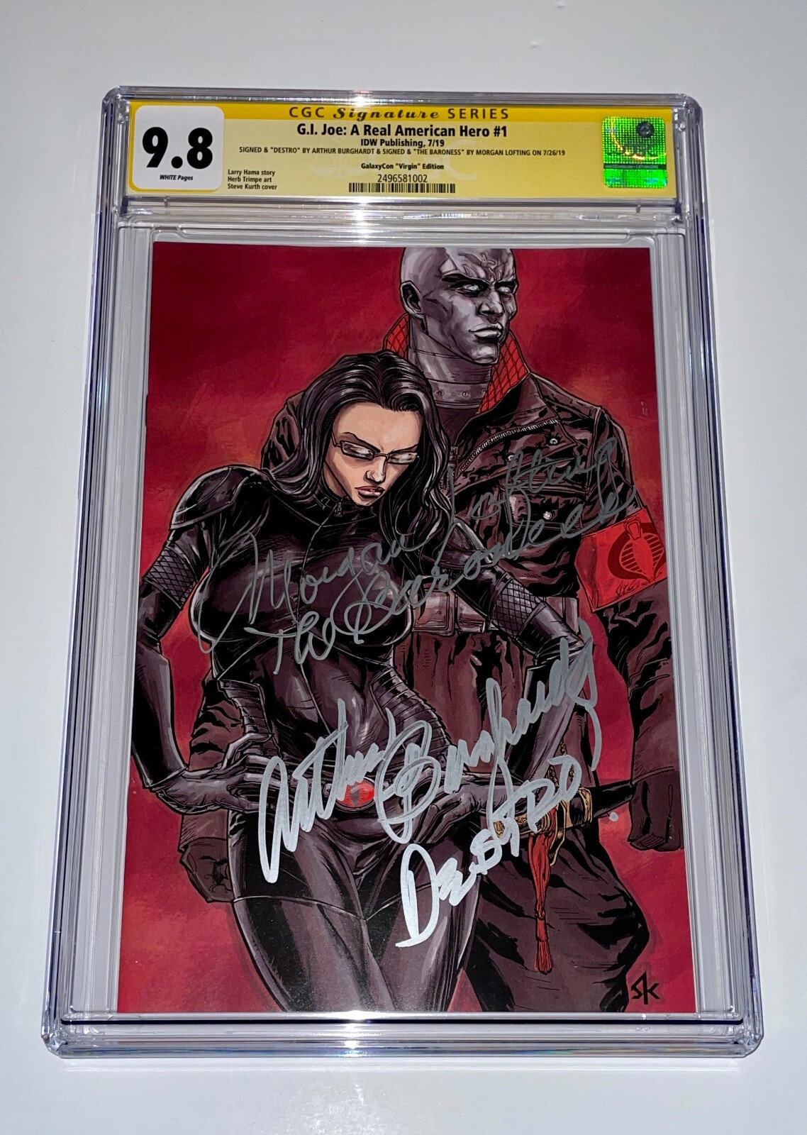G.I. JOE A REAL AMERICAN HERO #1 “Virgin” CGC 9.8 Signed Comic BURGHARDT & WARD