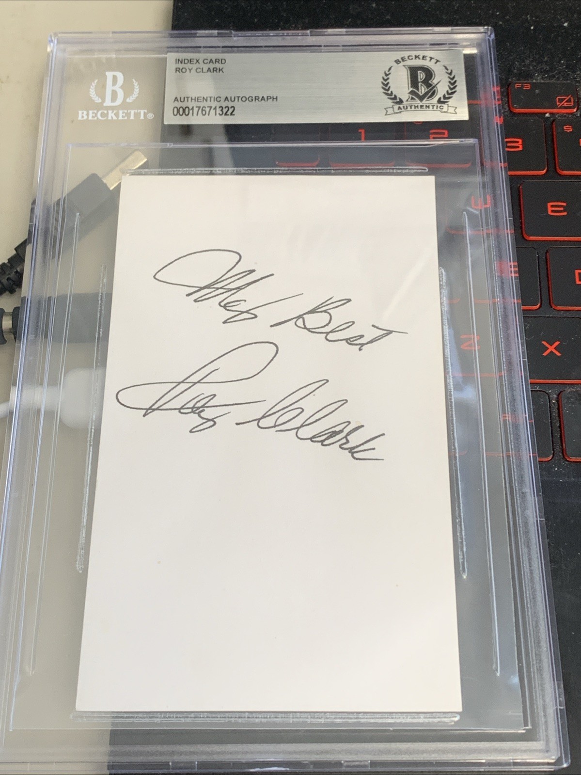 Roy Clark Country Singer Signed Cut Autograph Beckett Authentic