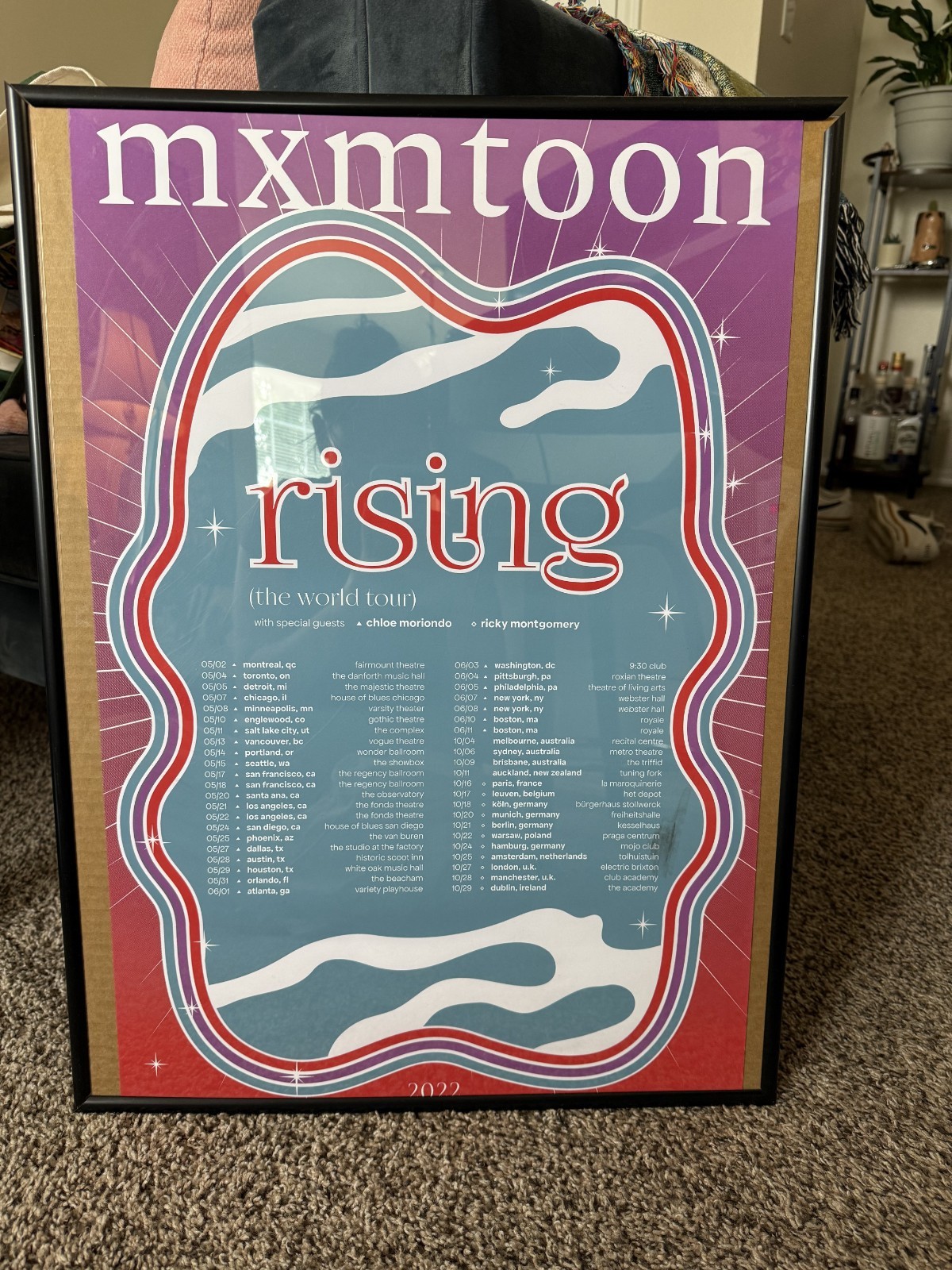 authentic 2022 mxmtoon concert poster, can ship with or without frame