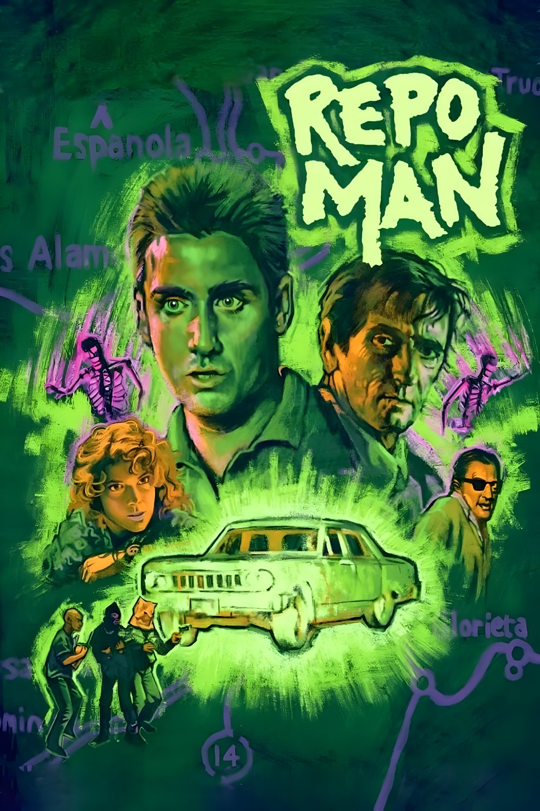 REPO MAN 1984 Emilio Estevez Movie Poster Wall Art Sci-Fi C
