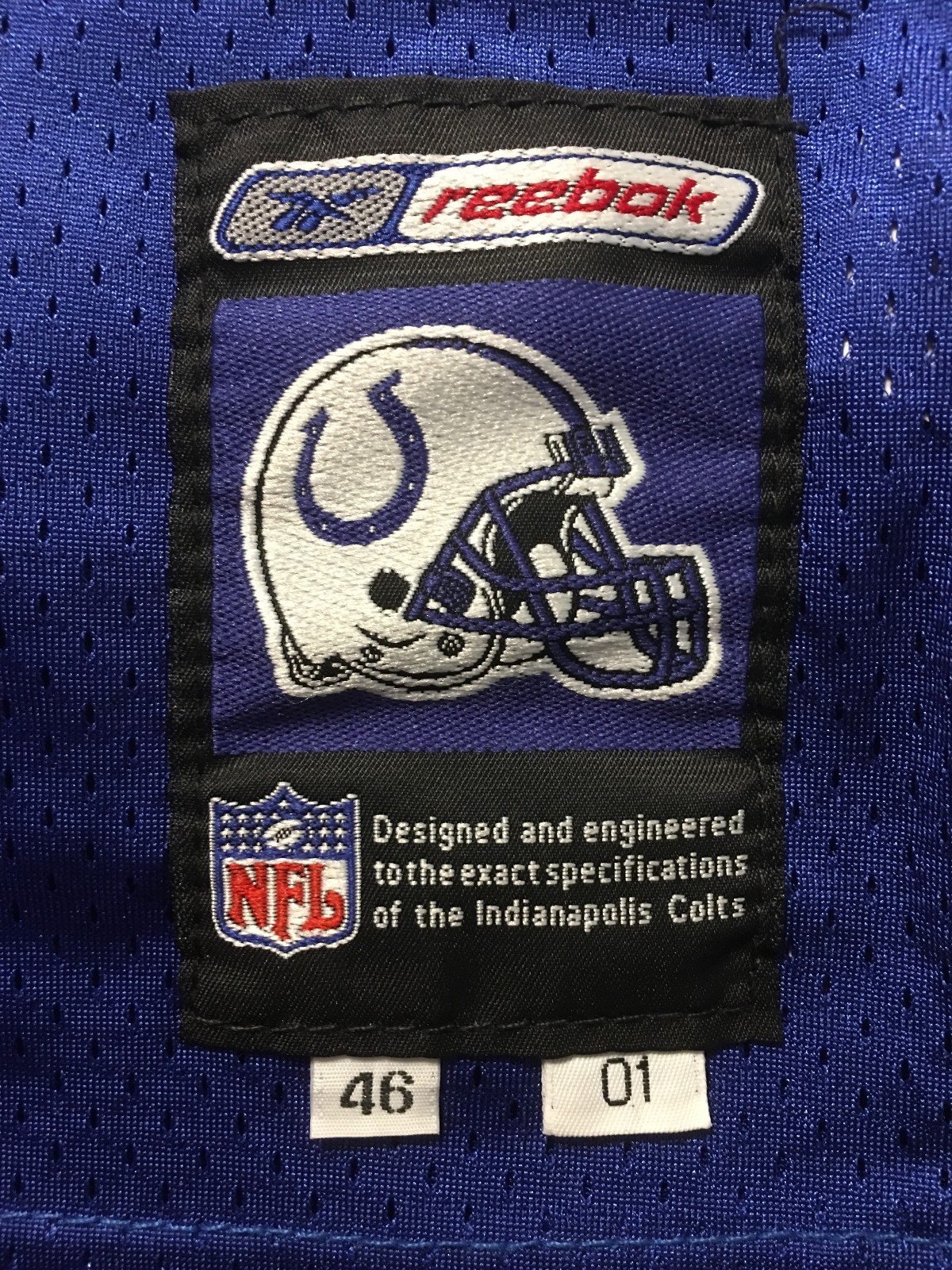Vintage Authentic Reebok Rob Lowe Indianapolis Colts Game Issue NFL Jersey Sz 46