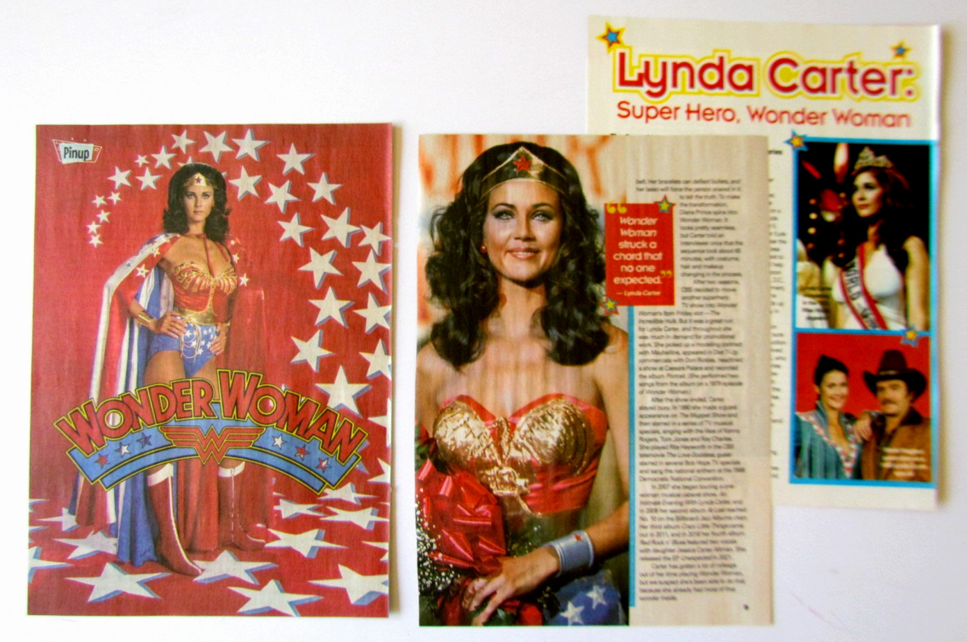Retro (3) Pg. Magazine Clippings – LYNDA CARTER, Wonder Woman – 8×10 Pinup