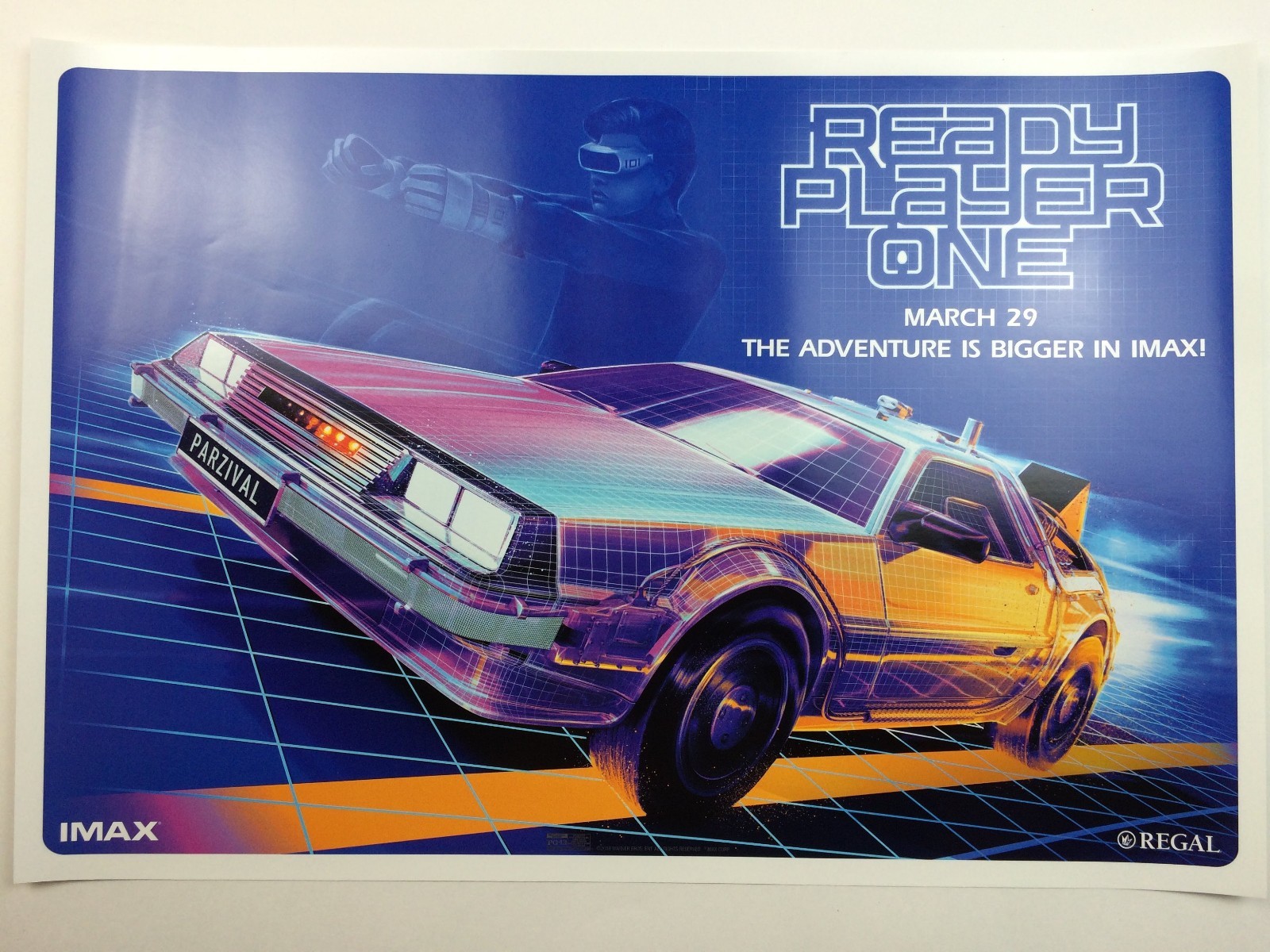 Ready Player One Delorean 19 x 13 Poster Regal Art Print IMAX 2018