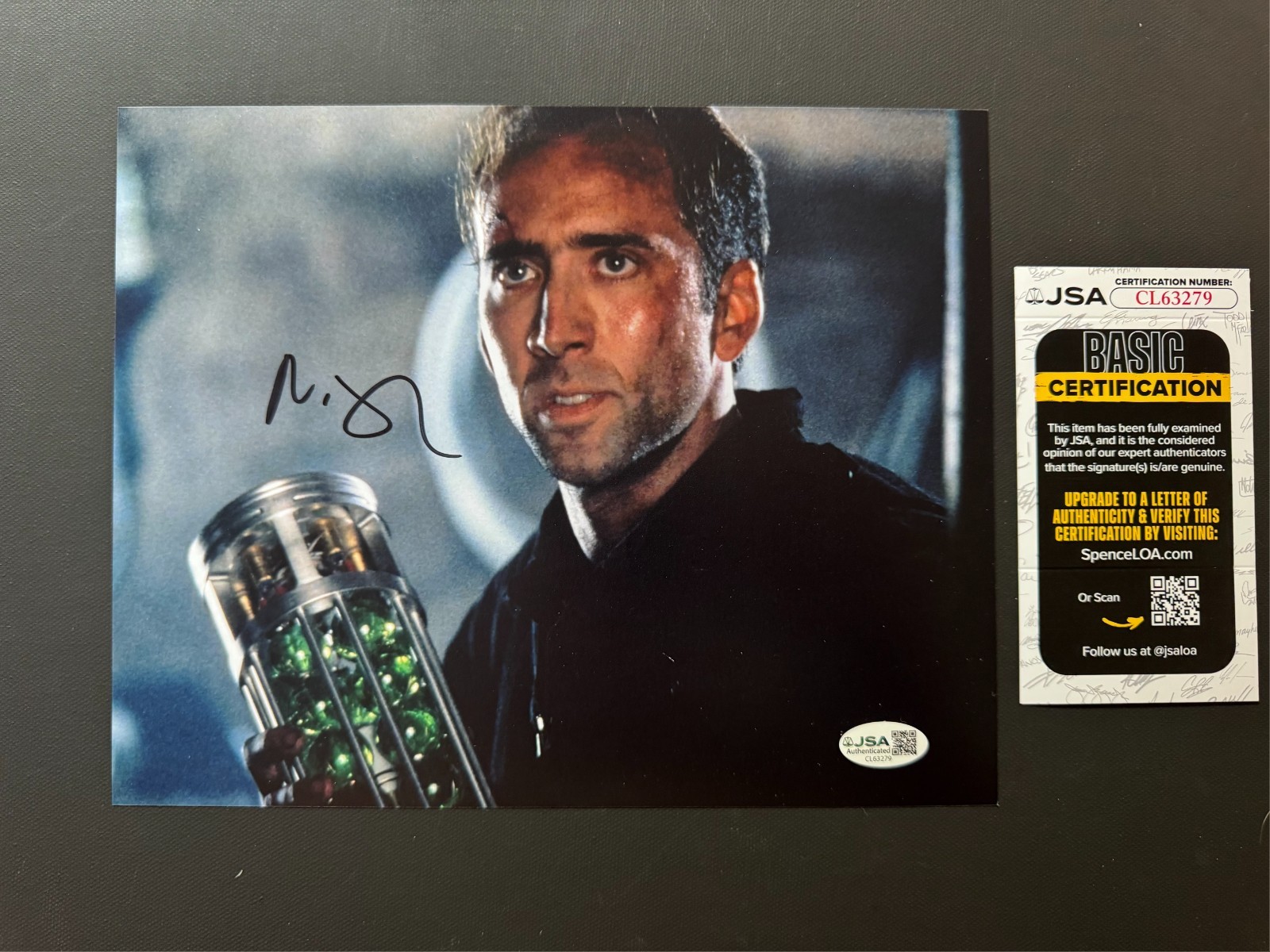 Nicolas Cage Rare! signed autographed classic The Rock 8×10 photo JSA Spence coa