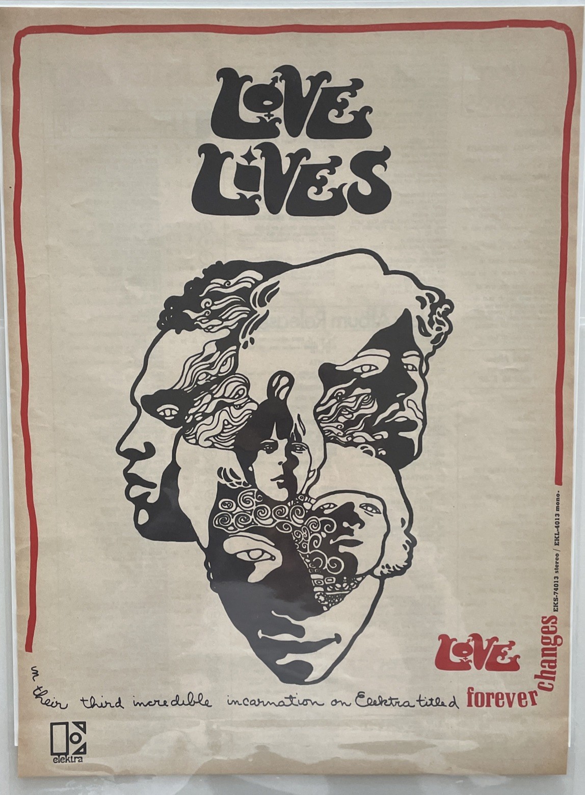 1967 LoVe Arthur Lee, FOREVER CHANGES, Elektra Record Promo Ad