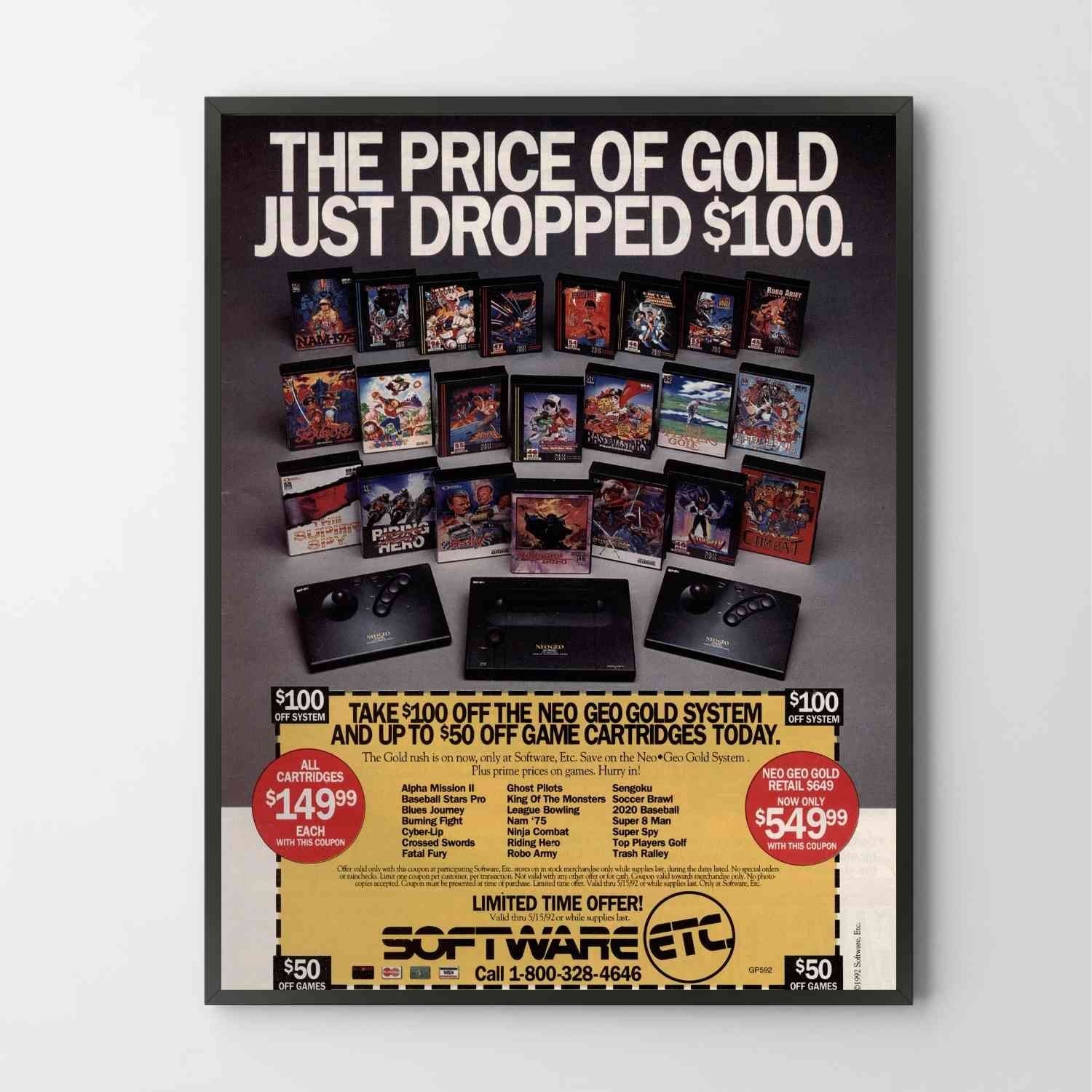 Poster Neo Geo Gold System Console Premium Glossy Unframed Poster Print G1961