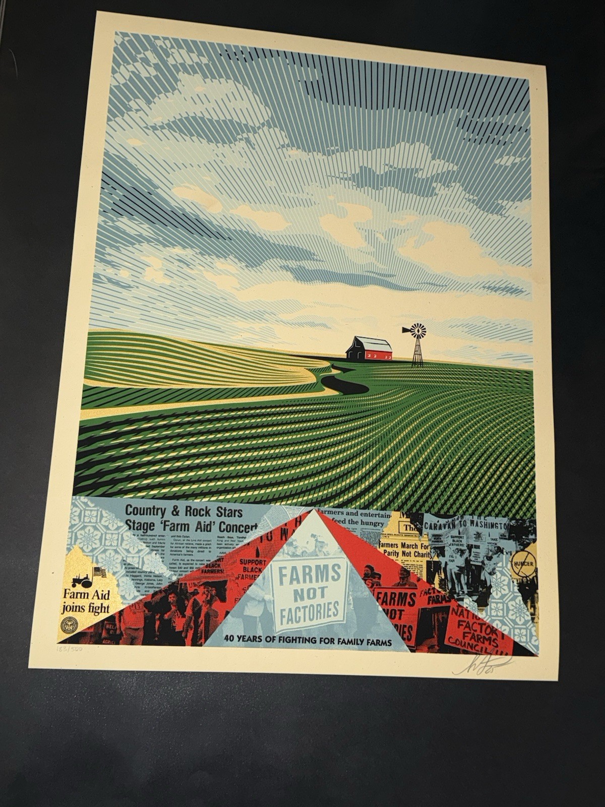 Shepard Fairey Farm Aid 2025 Farms Not Factories Poster Signed Numbered Obey