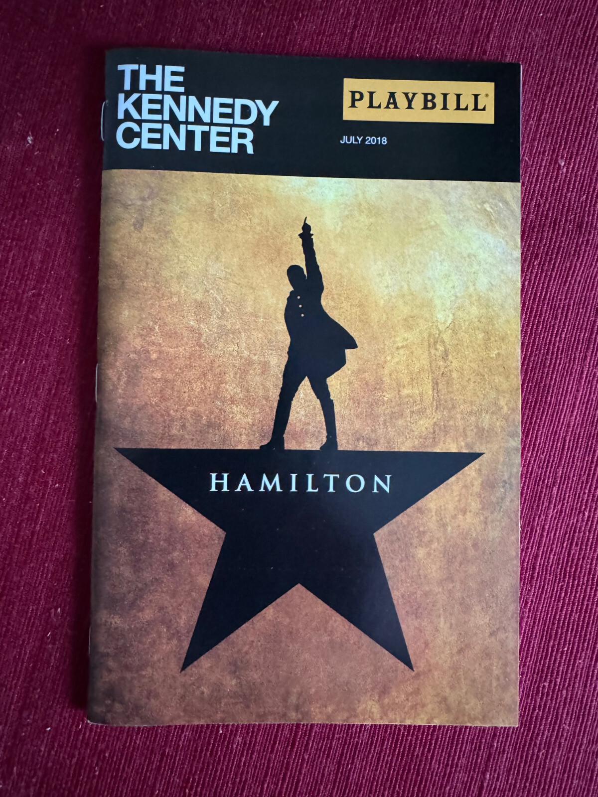 Hamilton musical Playbill Kennedy Center Washington DC Playbill July 2018