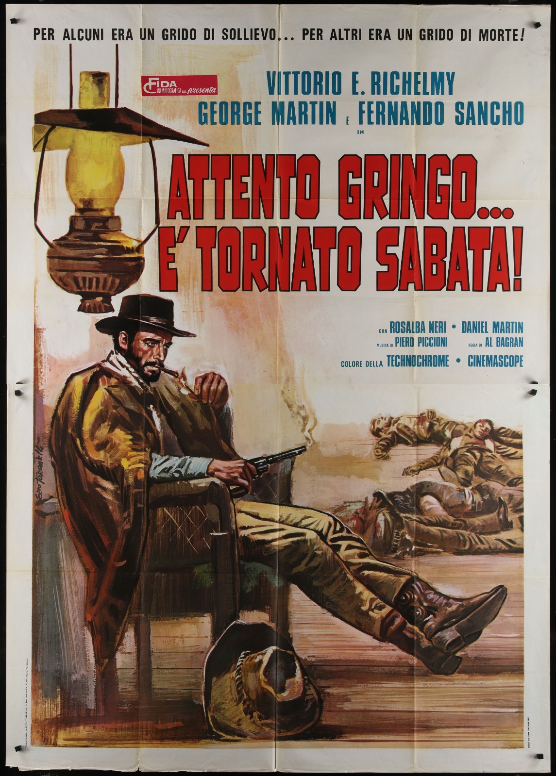 ATTENTO GRINGO E TORNATO SABATA 1972 Orig Italian Movie Poster Spaghetti Western