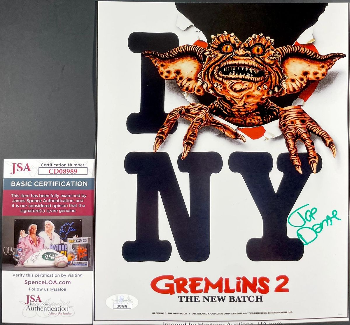 Joe Dante Signed Gremlins 2 8×10 Mini Movie Poster Photo C Autograph JSA COA