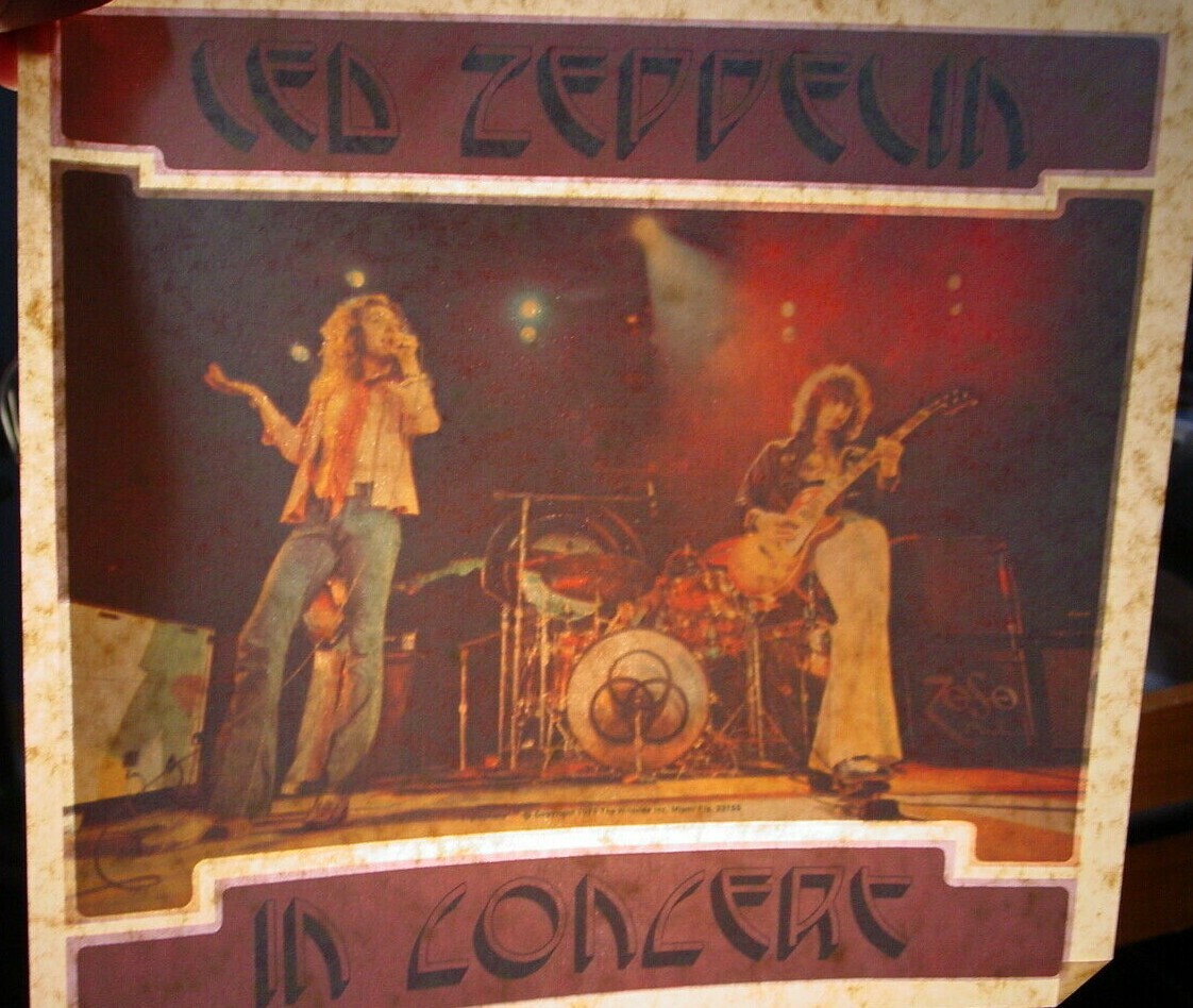 LED ZEPPELIN IN CONCERT VINTAGE 1970’s ROCK & ROLL IRON ON TRANSFER -NICE, B-13