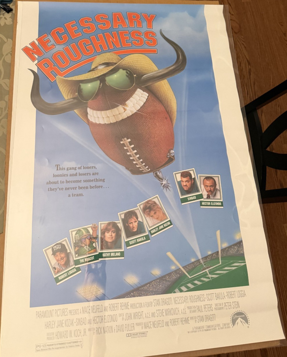 Necessary Roughness 1991 Original Movie Poster 27×41″ SS Rolled Football Comedy