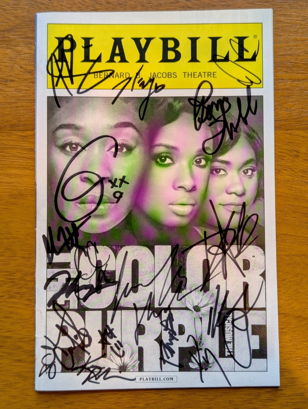 Color Purple Playbill Signed Erivo Multi Cast Broadway Rare