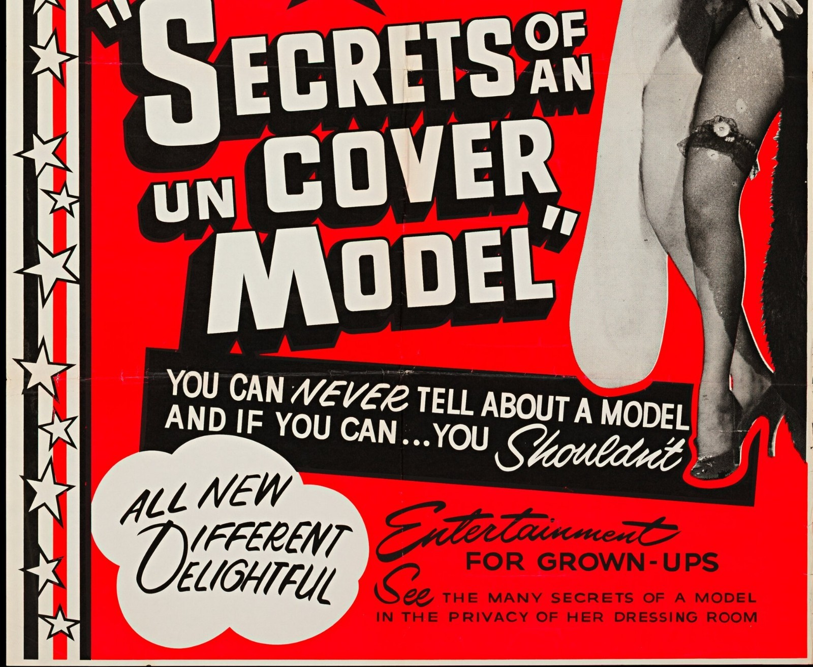 1965 Secrets of an Un-Cover Model Original Movie Poster 28×42 Cult Exploitation