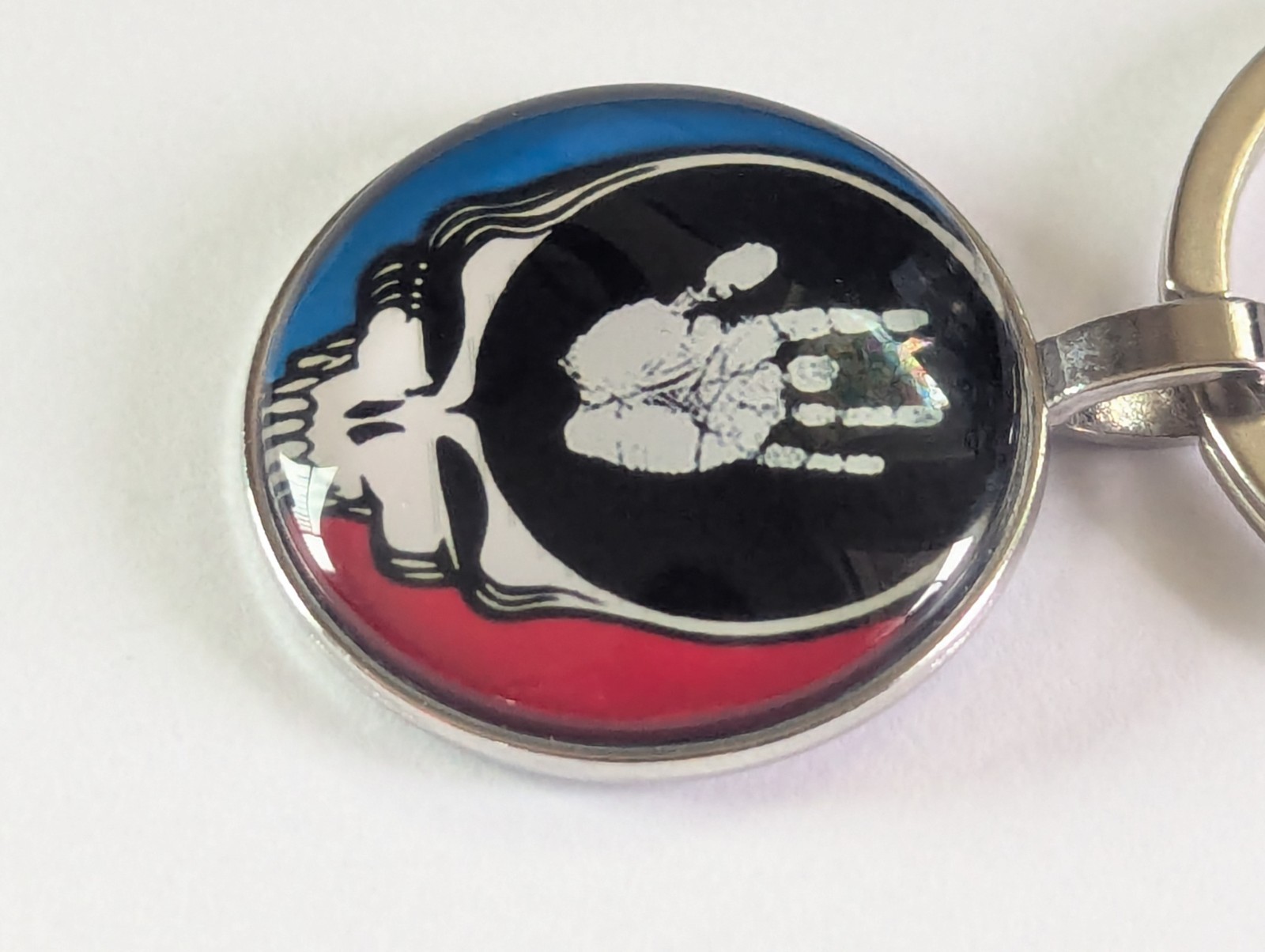 2 Different Grateful Dead Keychain Stealie Skull Key Ring Deadhead Jerry Garcia