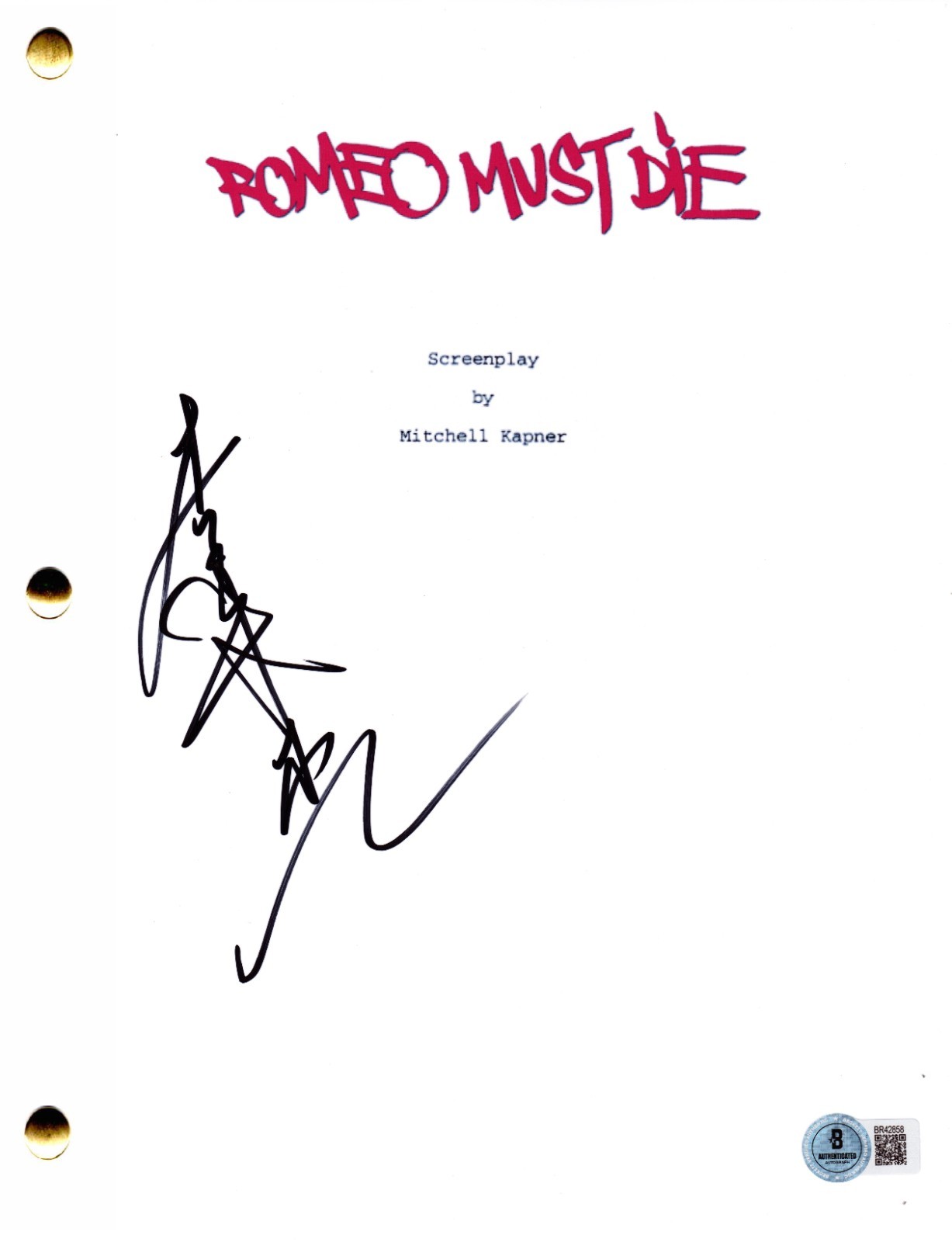 Jet Li Signed Romeo Must Die Full Script Authentic Autograph Beckett