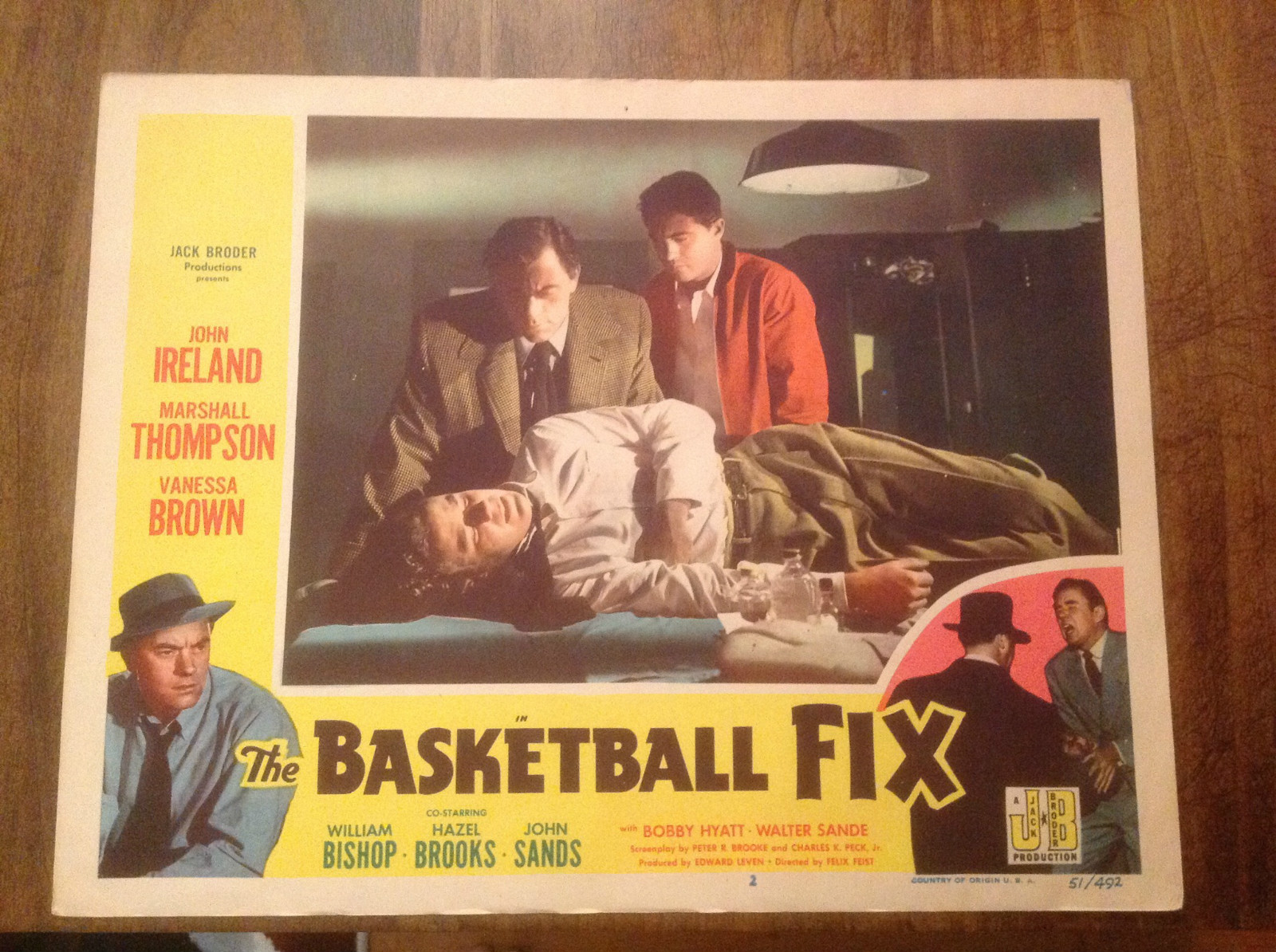 1951 THE BASKETBALL FIX MOVIE WINDOW POSTERS/LOBBY CARDS – SET OF 4