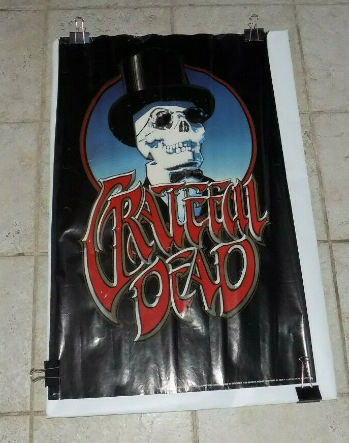 1990 Grateful Dead Poster – Classic Rock – Skeleton / Skull – Brockum – 22×34.5