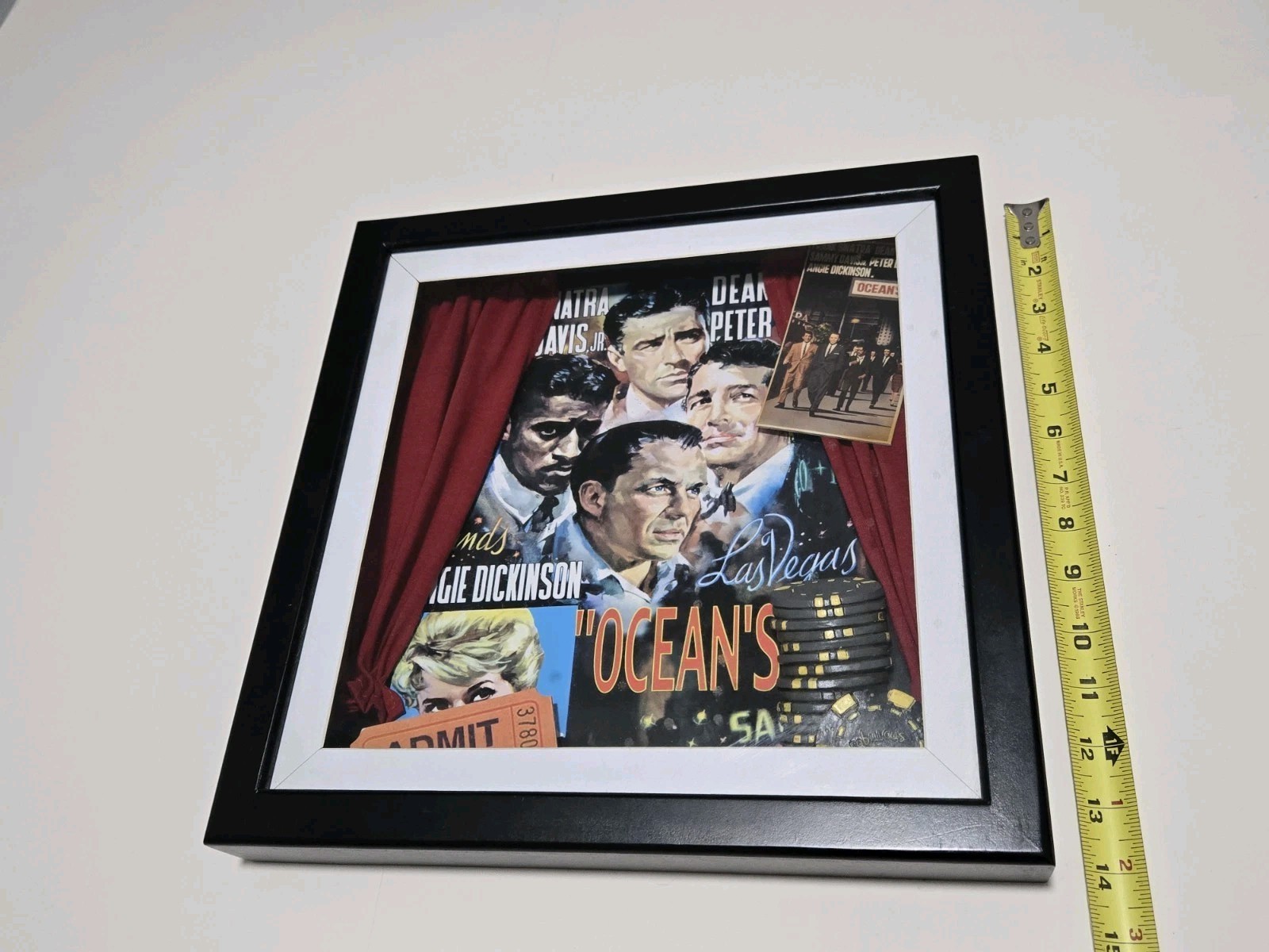 Oceans 11 Original Film 3D Movie Tribute Framed Shadow Box 14×14 Casino Heist