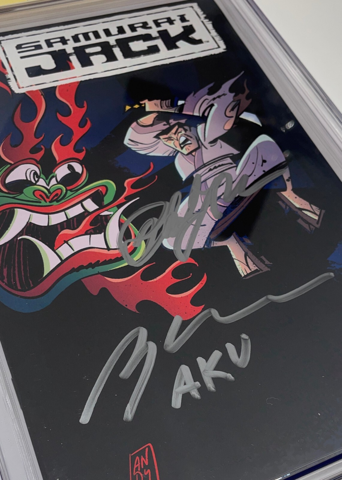 SAMURAI JACK Cast X2 Signed 9.2 Comic PHIL LAMARR & GREG BALDWIN CGC SS Slabbed