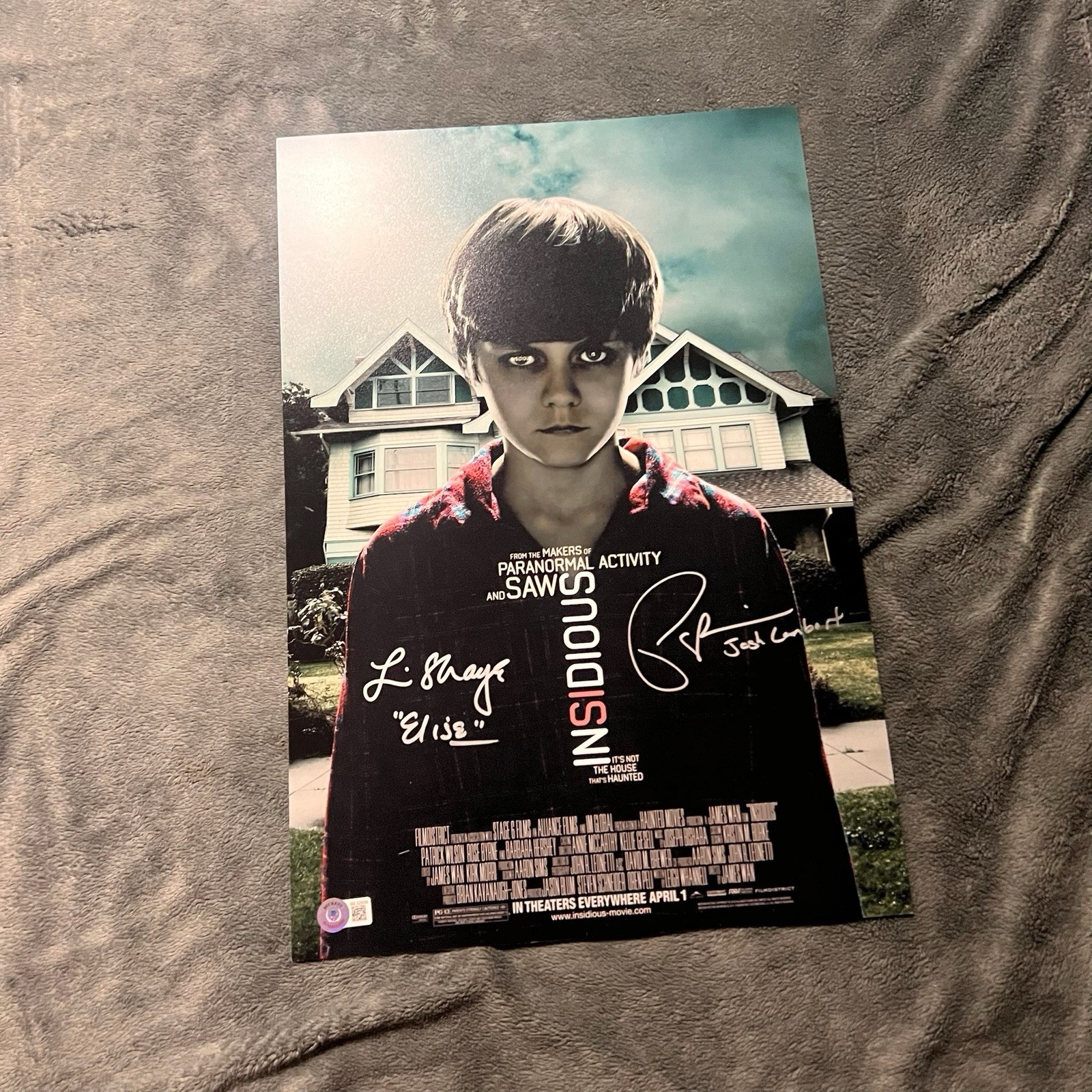 LIN SHAYE PATRICK WILSON SIGNED AUTOGRAPHED 12×18 INSIDIOUS PHOTO BAS