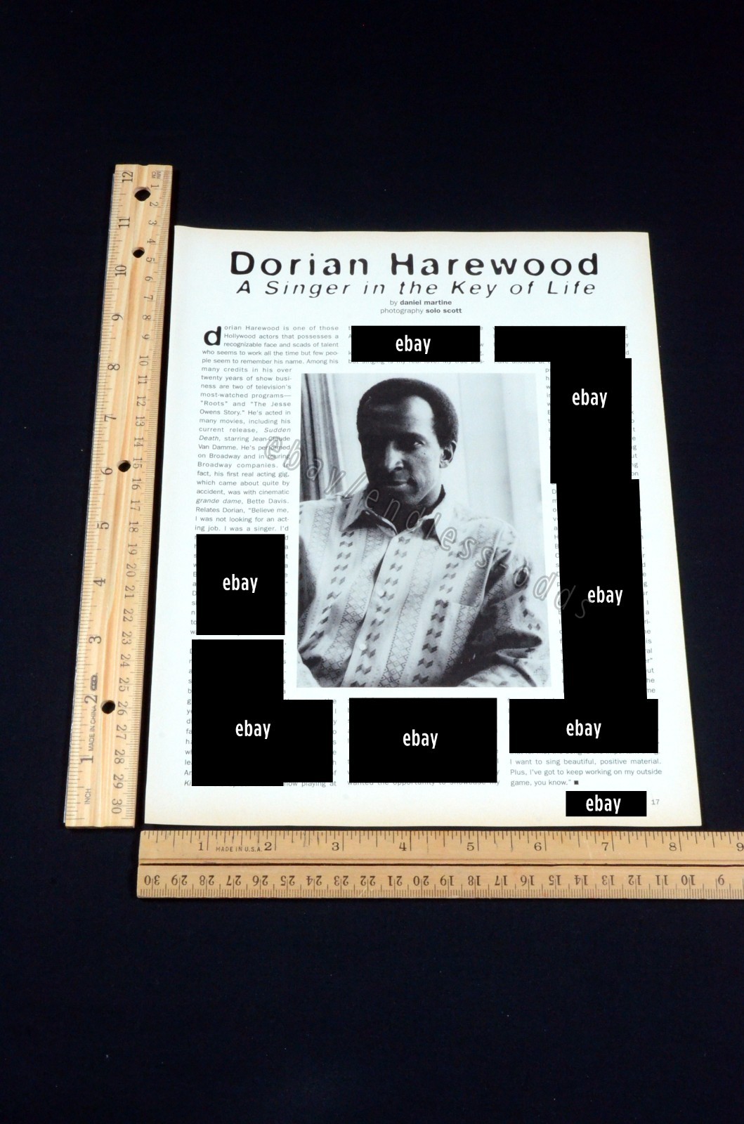 1996 Dorian Harewood Interview Magazine Page Article Clipping 90s 1990s Vintage