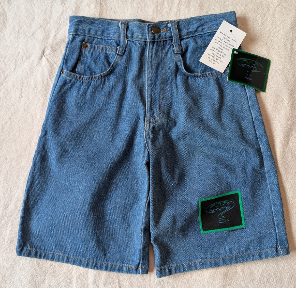 Vintage Batman Forever 1995 Deadstock Promotional Jean Shorts 26″ Waist NOS Rare