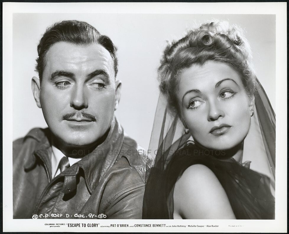 CONSTANCE BENNETT + PAT O’BRIEN – ESCAPE TO GLORTY – Original Vintage 1940 Photo