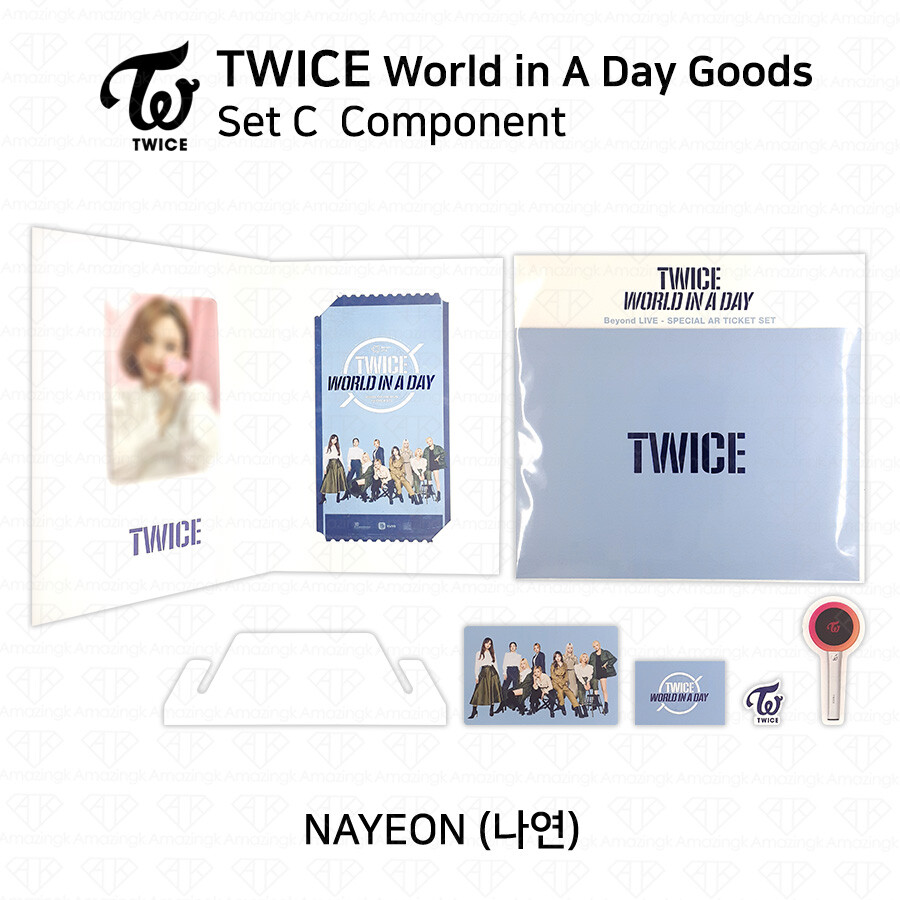 TWICE 2020 World in A Day Official Goods Set C Clear AR Photocard Ticket Sticker