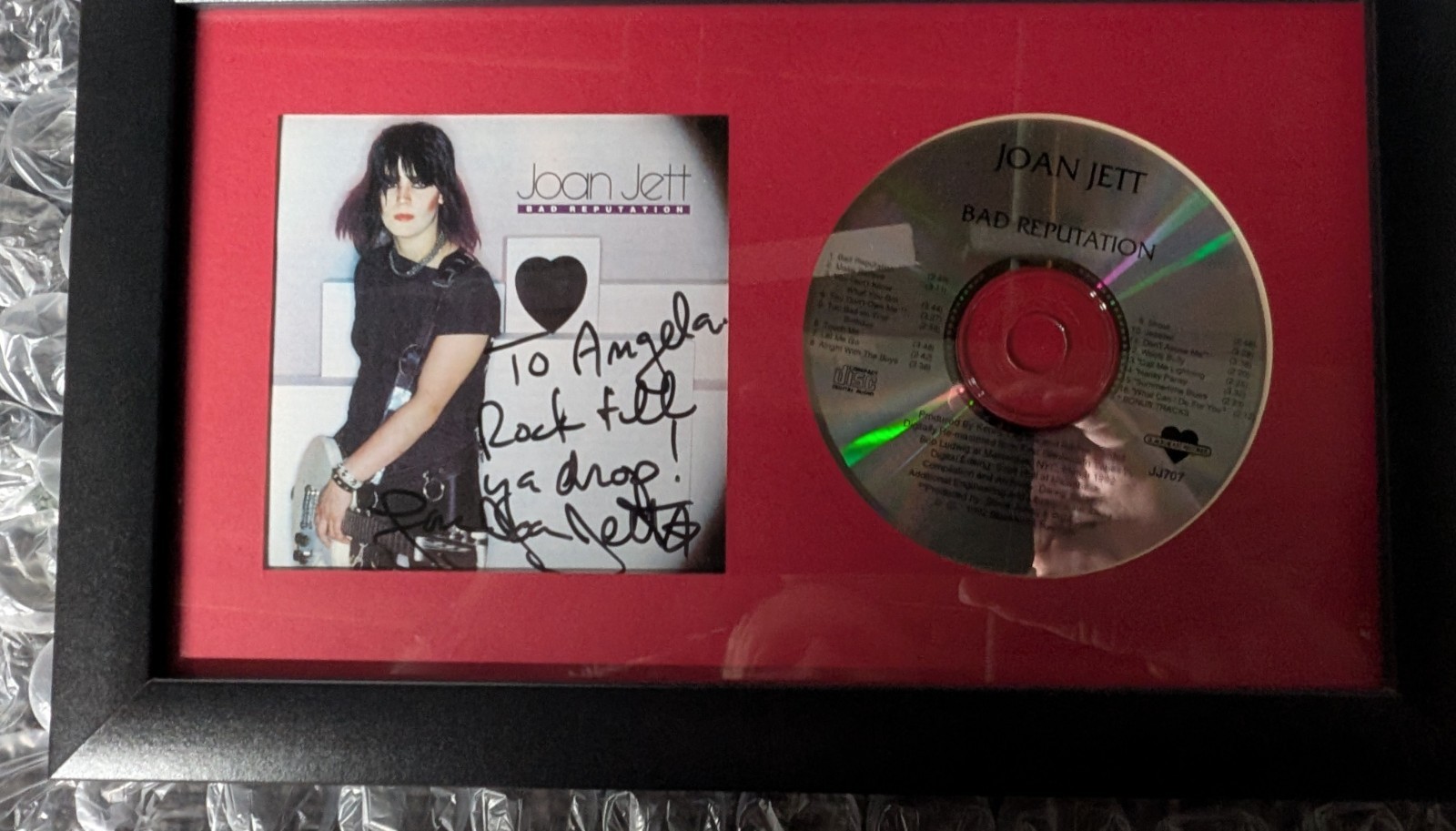 Joan Jett signed Bad Reputation CD Display