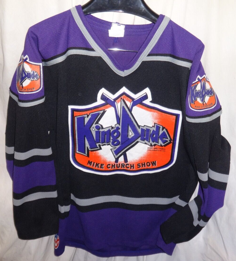 Vintage MIKE CHURCH Radio Show Crusade Network KING DUDE Promo Hockey Jersey