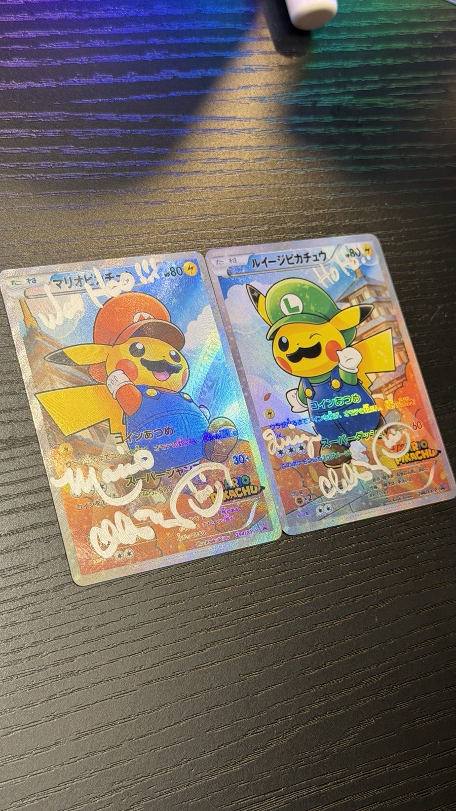 Mario Luigi Pikachu Signed Card Lot Bundle Autograph Charles Martinet READ DESC