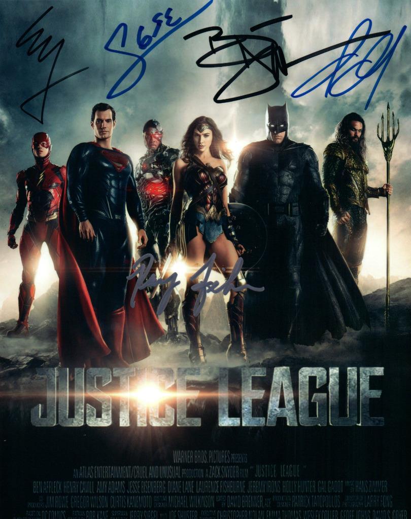 Jason Momoa Gadot Miller Affleck +1 autographed 8×10 Photo signed Picture COA