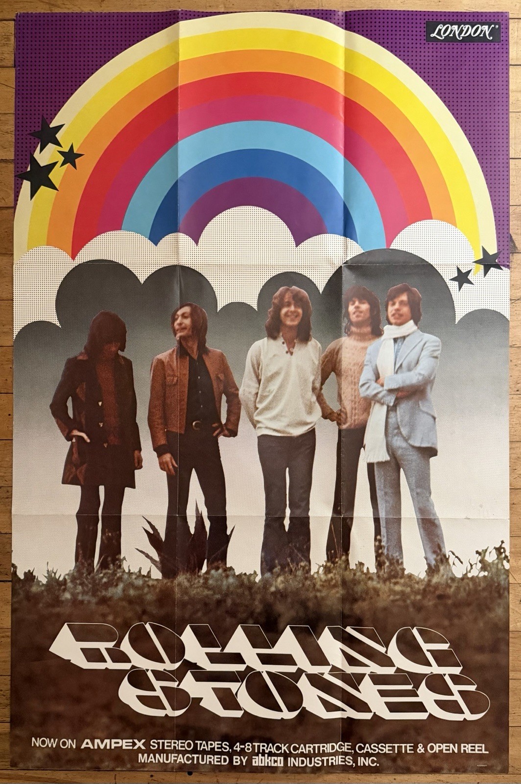 THE ROLLING STONES London/Ampex Stereo Tapes US 1969 PROMO Only POSTER VG++