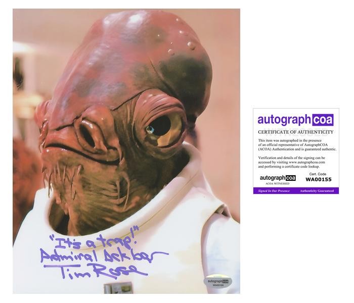 Tim Rose “Star Wars” AUTOGRAPH Signed ‘Admiral Ackbar’ 8×10 Photo C