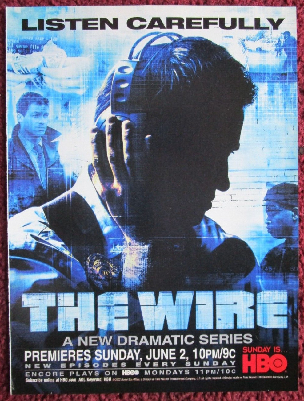 2002 THE WIRE HBO TV Show Print Ad ~ Blue Version, Dominic West