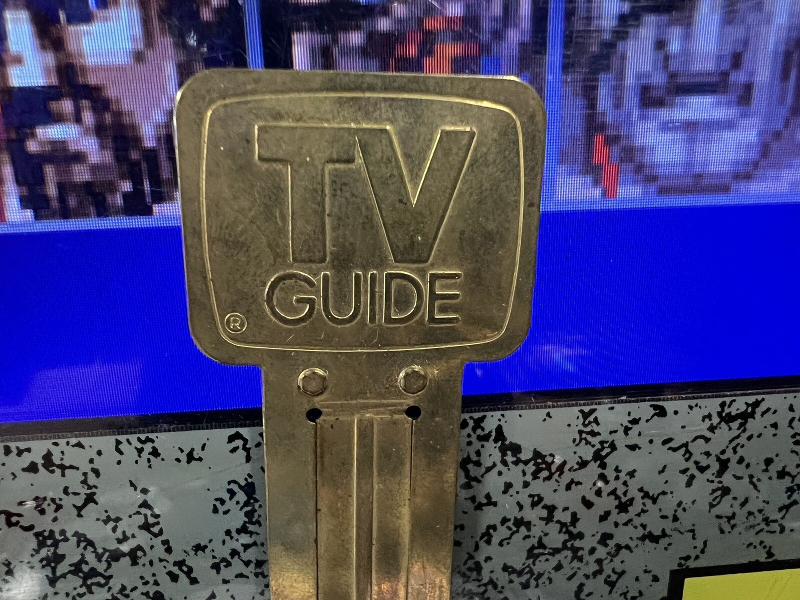 Vintage 1980s TV Guide Brass Pagemarker Bookmark FREE SHIPPING