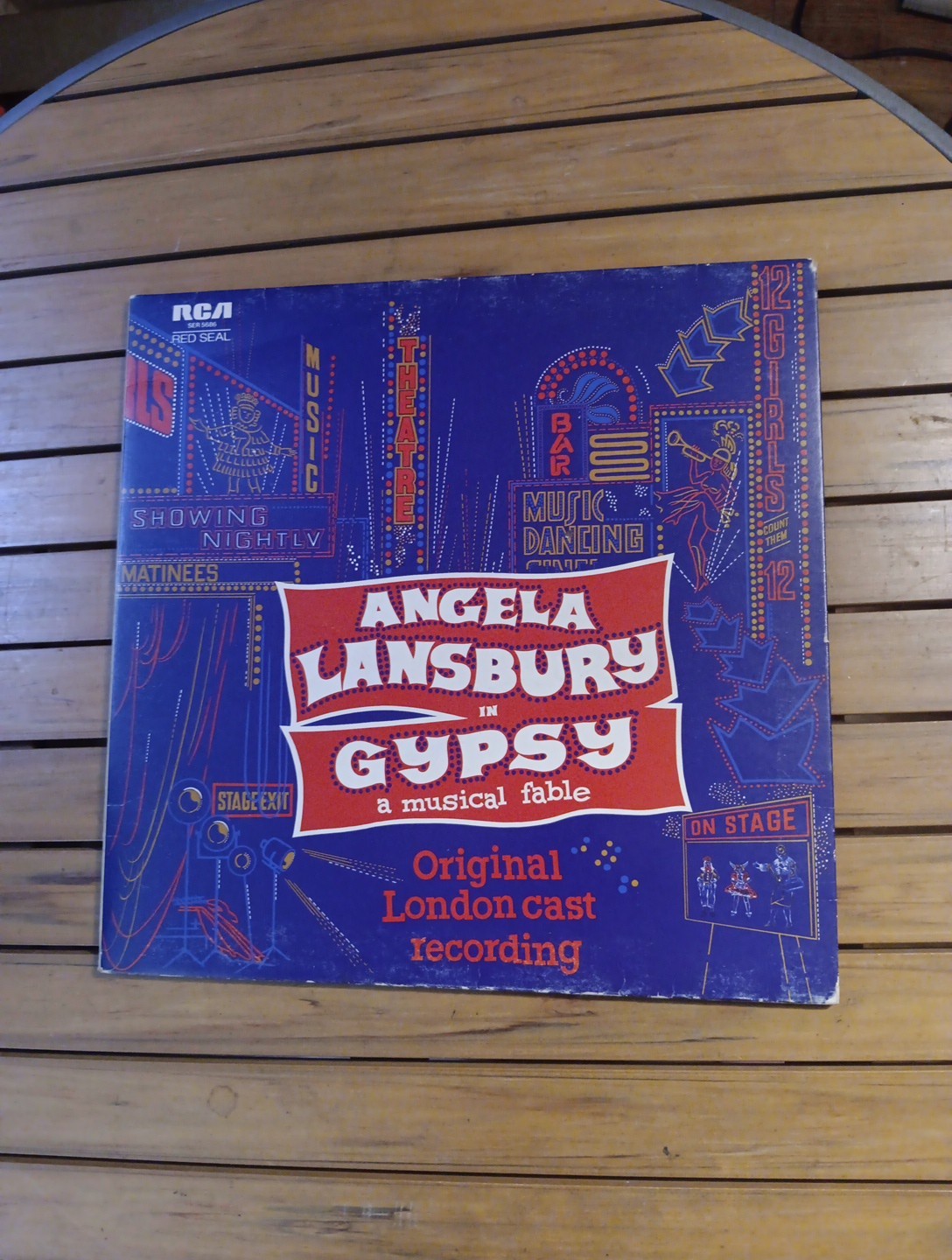 ANGELA LANSBURY GYPSY SIGNED UK ORIGINAL CAST LP 1973 COVER ONLY