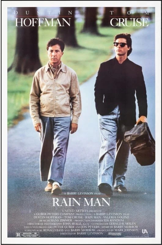 RAIN MAN ORIGINAL ROLLED 27X41 MOVIE POSTER TOM CRUISE DUSTIN HOFFMAN RAINMAN