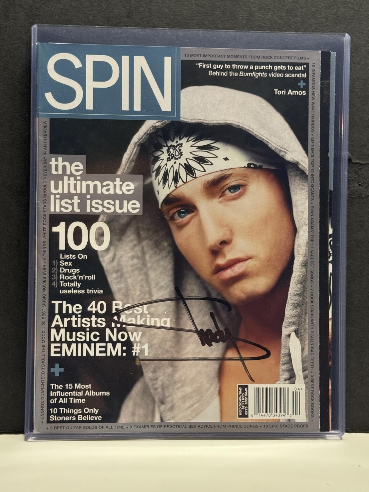 EMINEM Autographed Signed 03 Spin FULL Magazine SLIM SHADY marshall COA QR code