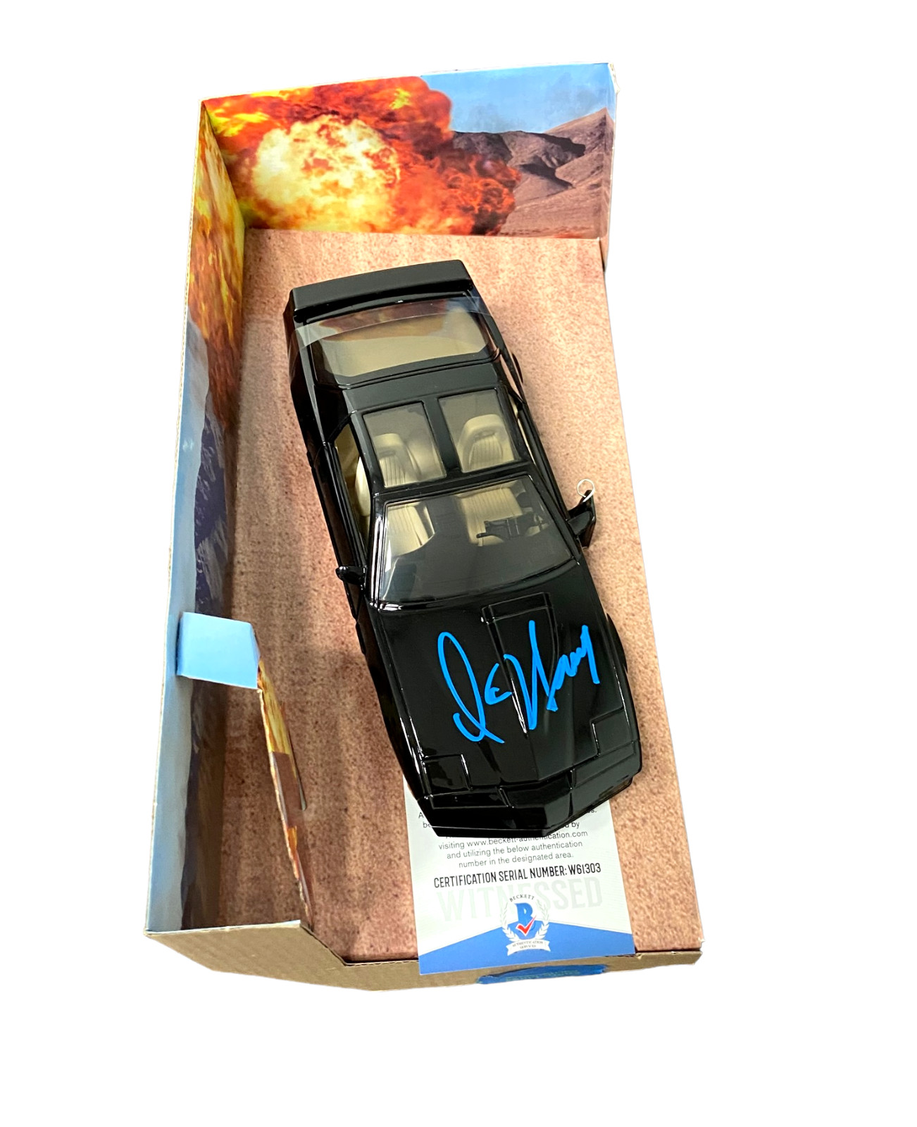 DAVID HASSELHOFF SIGNED AUTOGRAPH KITT 1:24 DIECAST CAR KNIGHT RIDE BECKETT BAS