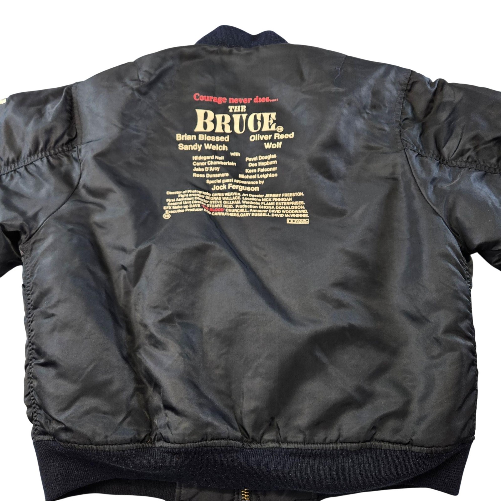 Rare 1996 The Bruce Movie Crew Jacket Oliver Reed Brian Blessed Film Crew Large