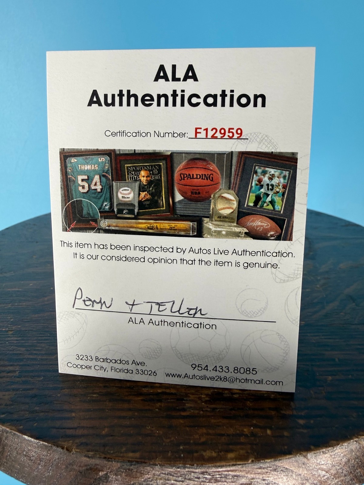Penn & Teller Signed Playing Card 4 ALA Authenticated Excellent