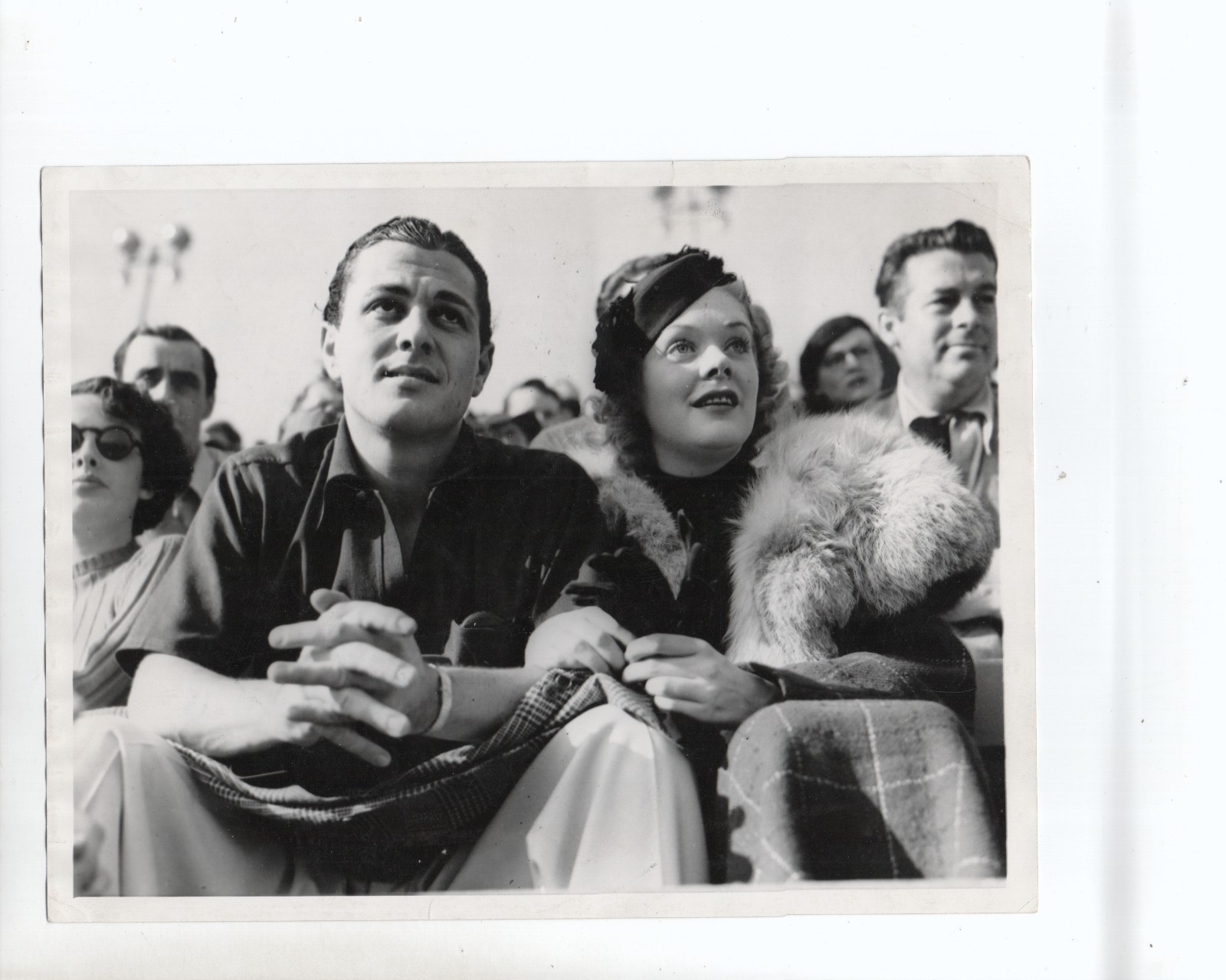 Alice Faye Tony Martin Candid at Football Game Orig 1936 6.5×8.5 Photo